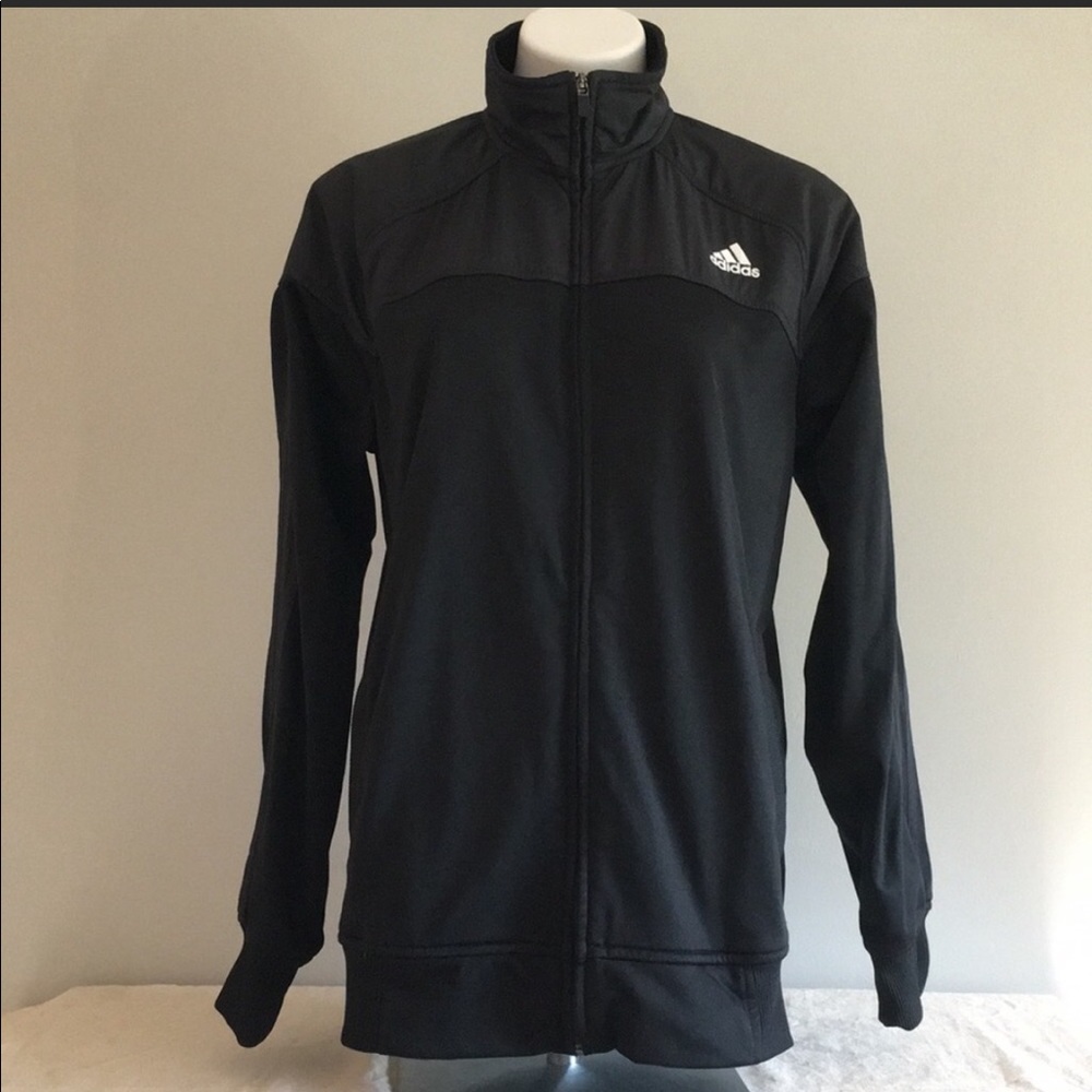 ADIDAS black zip up training jacket (M)